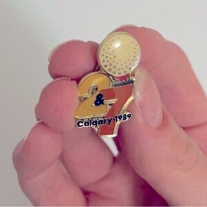 ⛳️1989 Golf Ball Tee Green TV Media Channel 2&7 Calgary Alberta Enamel Lapel Pin